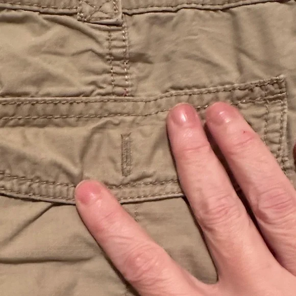 Light Taupe Cargo Capris with Drawstring Hem - Picture 6 of 11